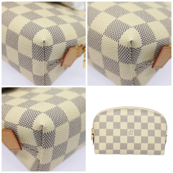 LOUIS VUITTON Damier Azur Pochette Cosmetic PM Pouch - Picture 10 of 14